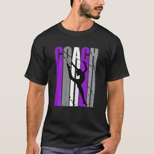 Camiseta Treinador em ginástica artística roxa (Frente)