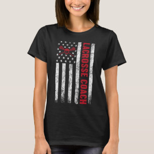 Camiseta Treinador Lacrosse American Flag Lax Lover Lacross