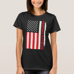 Camiseta Treinador Patriótico Jogador de Volei Pai Bandeira