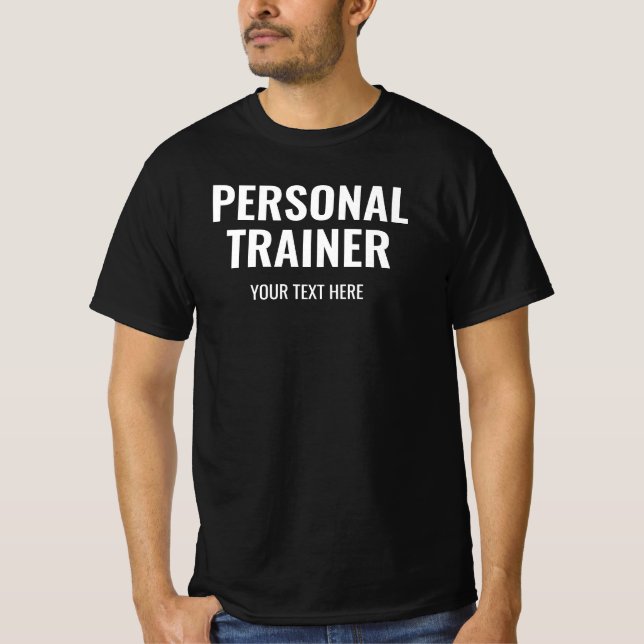 Camiseta Treinador Pessoal do Mens - Modelo preto branco (Frente)