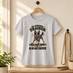 Camiseta Treinador Pessoal Engraçado Blue Heeler