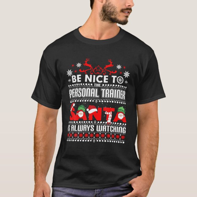 Camiseta Treinador Pessoal Presente Feio Feliz De Natal Doc (Frente)