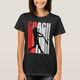 Camiseta Treinador Retro Baseball Womens Birthday Red Style