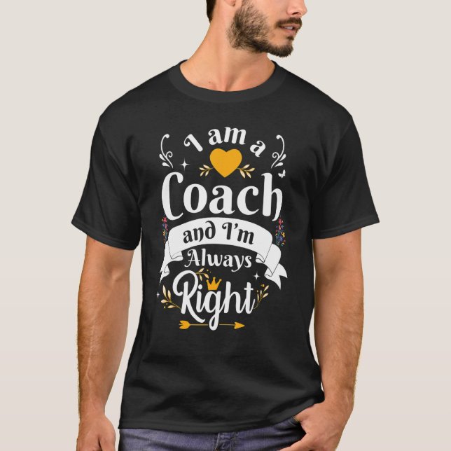 Camiseta Treinador Sempre Direito Mulheres Natação de Golfe (Frente)