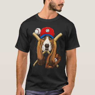 Camiseta Treinadores de jogadores de beisebol Basset Hound 