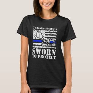 Camiseta Treinados para Servir Jurados para Proteger Políci