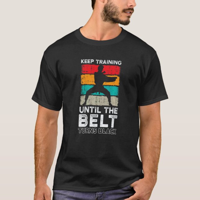 Camiseta Treinamento Clássico Manter Até O Cinto Ficar Pret (Frente)