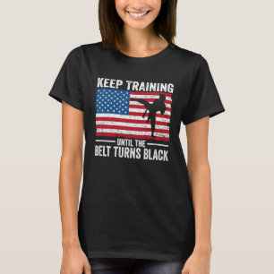 Camiseta Treinamento de Arte Marcial de Faixa Preta Karatê 
