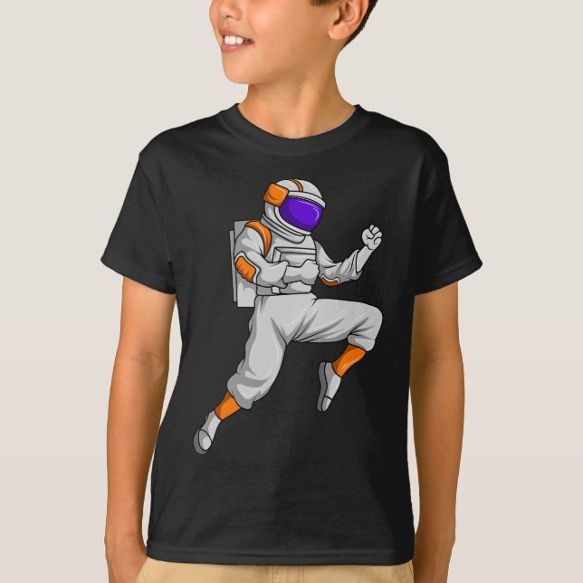 Camiseta Treinamento de Astronauta de Kickboxing Karatê Esp (Frente)