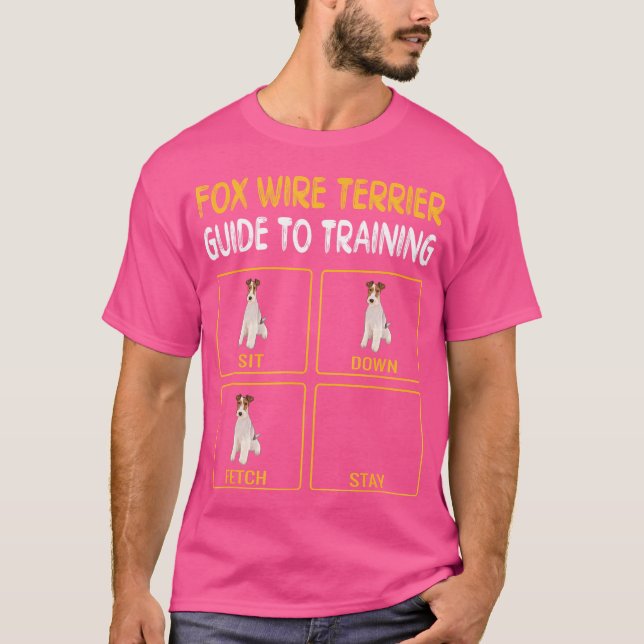 Camiseta Treinamento de cães Funny Wire Fox Terrier (Frente)