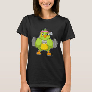 Camiseta Treinamento de força de papagaio com halteres