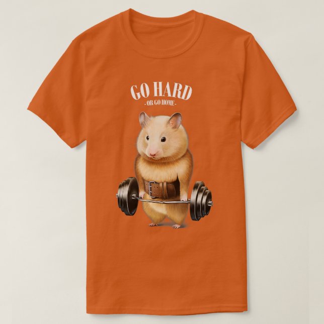 Camiseta Treinamento de músculo de Hamster com Ajustado de  (Frente do Design)