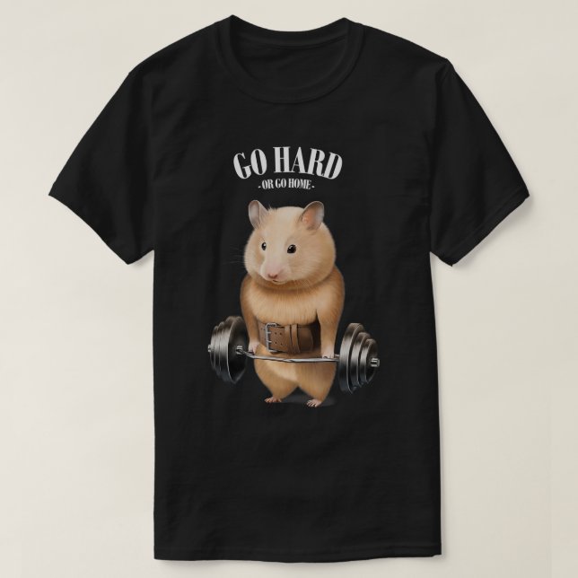 Camiseta Treinamento de músculo de Hamster com Ajustado de  (Frente do Design)