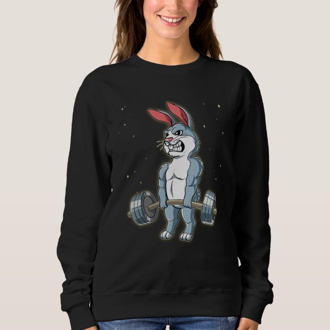 Camiseta Treinamento de Peso de Ginásio de Coelho Remada  2 (Frente)