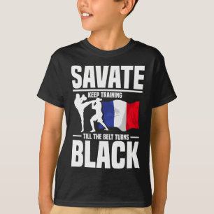 Camiseta Treinamento de Savate Cinturão Preto Artes Marciai