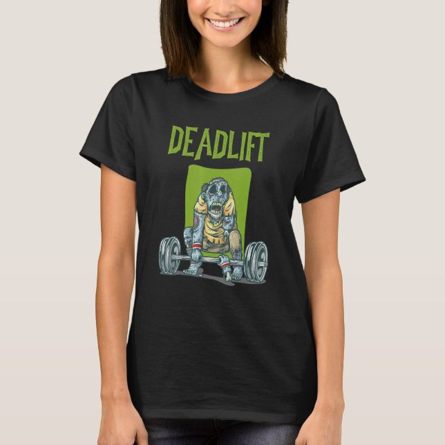 Camiseta Treinamento em Peso de Elevação Zombie T (Frente)