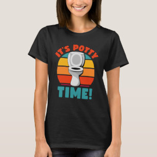 Camiseta Treinamento em Potty Time Toilet Humor Retro