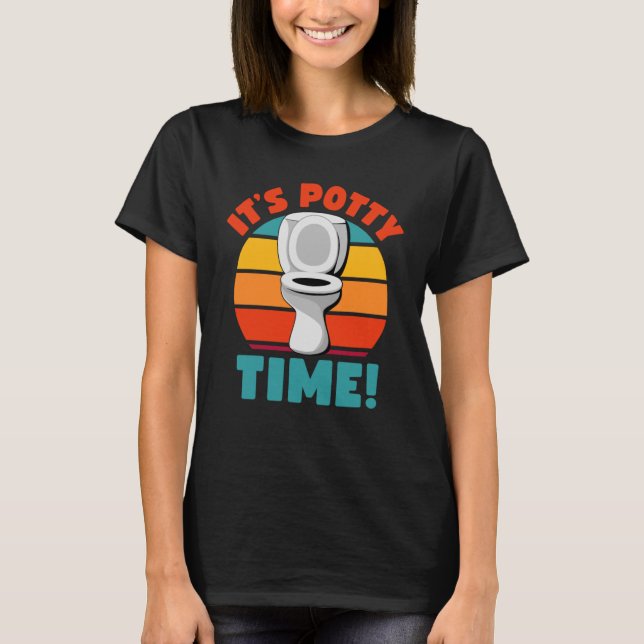 Camiseta Treinamento em Potty Time Toilet Humor Retro (Frente)