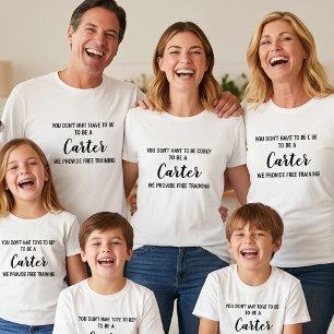 Camiseta Treinamento louco grátis nome da família personali