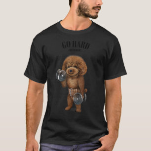 Camiseta Treinamento Muscular de Cachorro Poodle com Halter