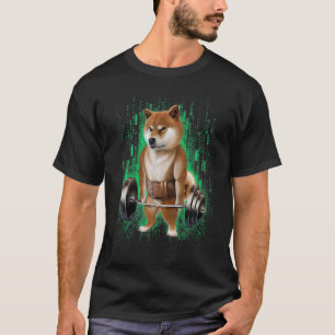 Camiseta Treinamento Muscular De Cão Shiba Com Bar I De Bar