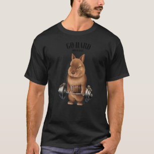 Camiseta Treinamento Muscular Do Coelho Anão Com Barbell Sh