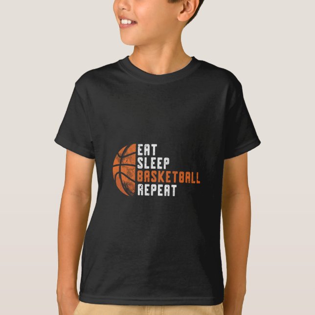 Camiseta Treinar Basquete Comer Dormir Treinar Basquete Rep (Frente)