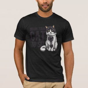 Camiseta Treinar Seu Gato Para Sentar Pet De Gato De Animal
