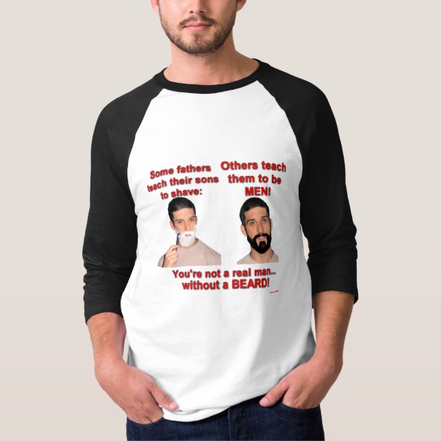 Camiseta Treine acima de uma criança… com uma barba! (Frente)