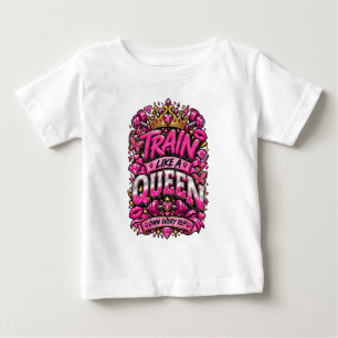 Camiseta Treine Como Uma Rainha Tipografia de Motivação par