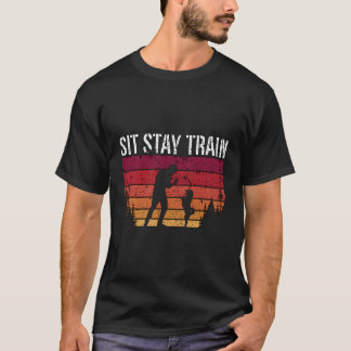 Camiseta Treine Fique Sentado Veterinário Retro Cuidador de