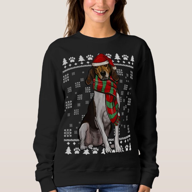 Camiseta Treing Walker Coonhound Dog Santa Hat Xmas Ugly C (Frente)