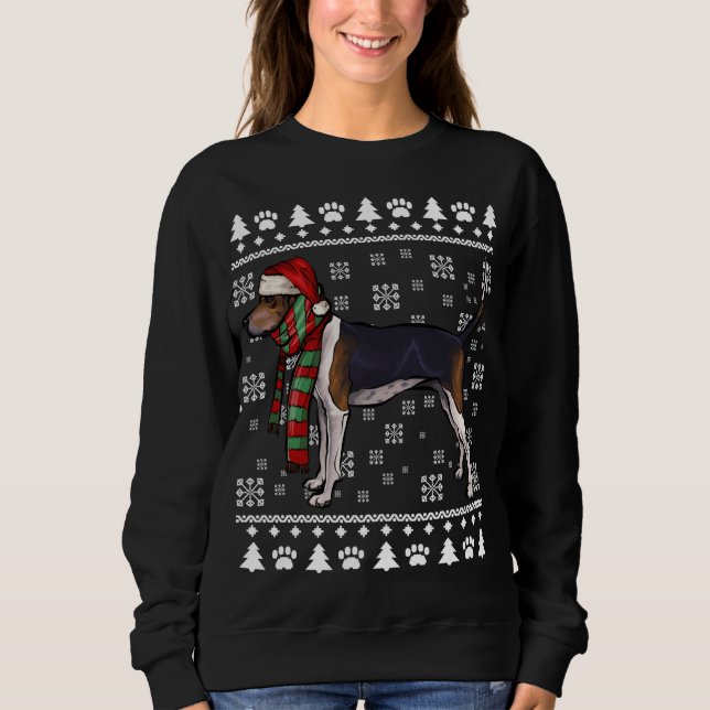 Camiseta Treing Walker Coonhound Dog Santa Hat Xmas Ugly C (Frente)