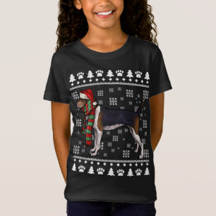 Camiseta Treing Walker Coonhound Dog Santa Hat Xmas Ugly C