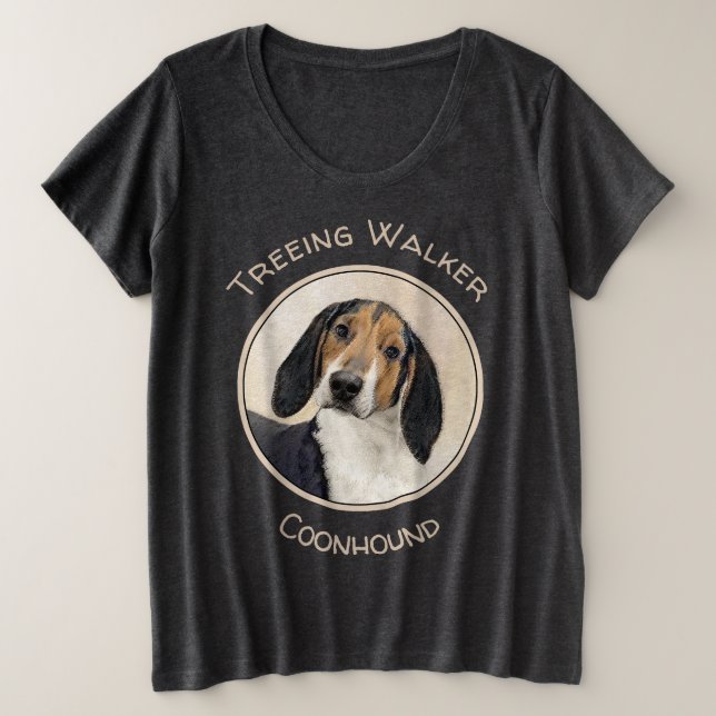 Camiseta Treing Walker Coonhound Painting - Arte Original (Frente do Design)