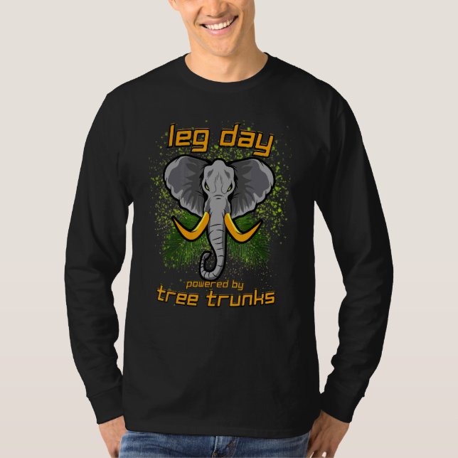 Camiseta Treino da Perna do Dia da Perna de Árvore Alimenta (Frente)