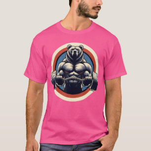 Camiseta Treino de academia de levantamento de peso de urso