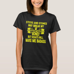 Camiseta Treino De Fitness Motivacional Paus E Pedras