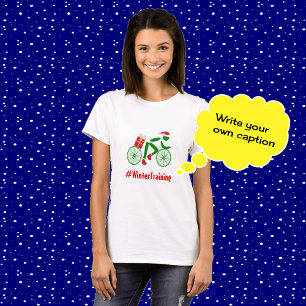 Camiseta Treino de inverno: ciclista de texto personalizado