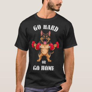 Camiseta Treino de Pastor Alemão Levantando Halteres Levant