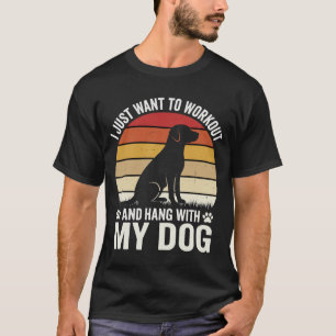 Camiseta Treino e Passeio Com Meu Cachorro Pôr do Sol Retro