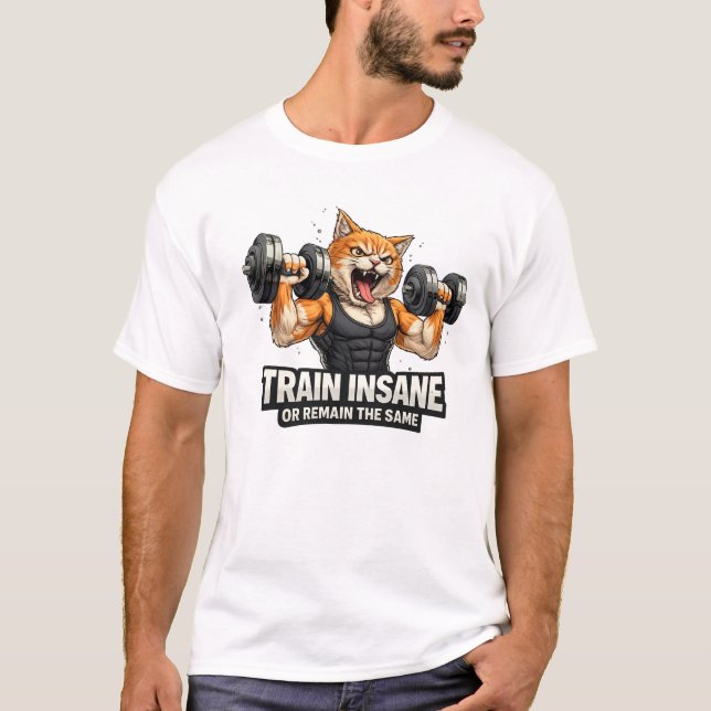 Camiseta Treino Louco Gato Academia (Frente)