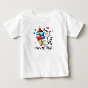 Camiseta Treino Pawsome, Gato Sorvete, Gatinho Gelado