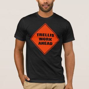 Camiseta Trellis de laranja engraçada trabalha na frente do