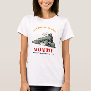 Camiseta Trem Choo Choo Aniversário da Mamãe Crianças