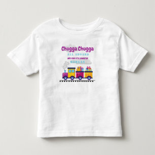 Camiseta Trem Chugga Choo Cartoon Aniversário de Qualquer I