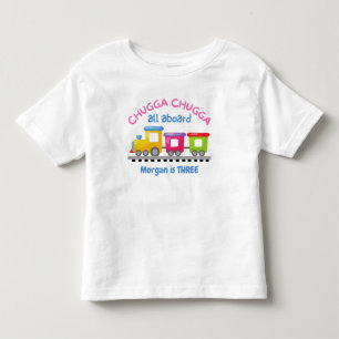 Camiseta Trem Chugga Choo Cartoon Aniversário para Todas as