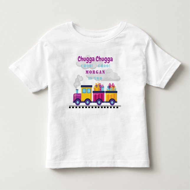 Camiseta Trem Chugga Choo Desenho Animado Segundo Aniversár (Frente)