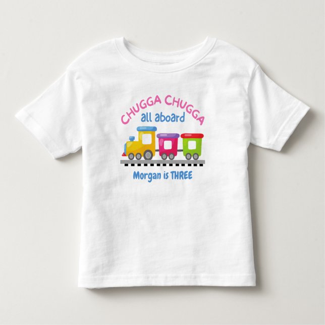 Camiseta Trem Chugga Choo Tema Desenho Animado Aniversário  (Frente)