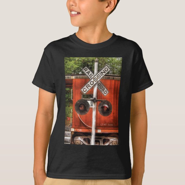 Camiseta Trem - cruzamento de estrada de ferro (Frente)